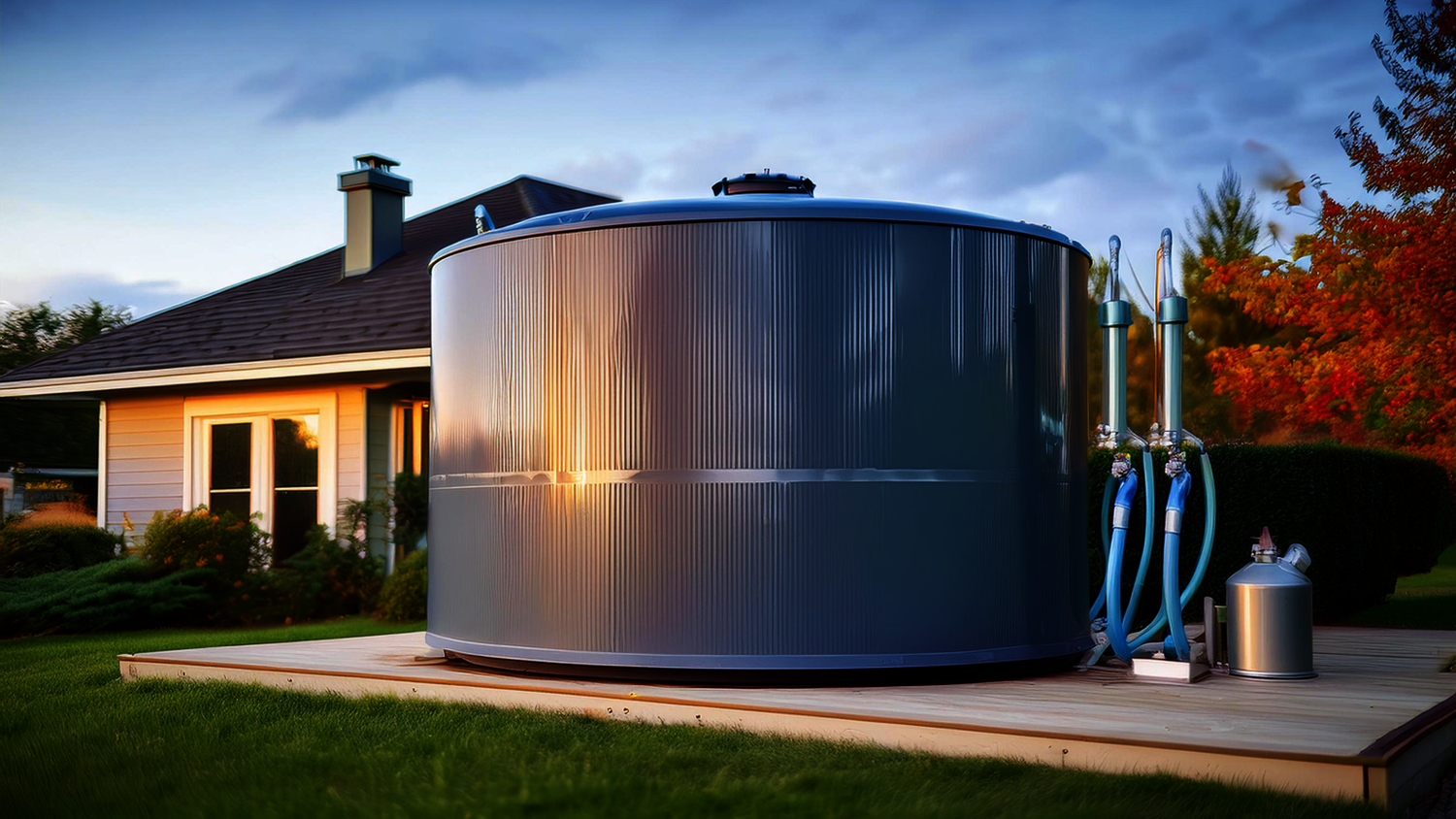Compact Rainwater Collection System for fresh water storage beside a house