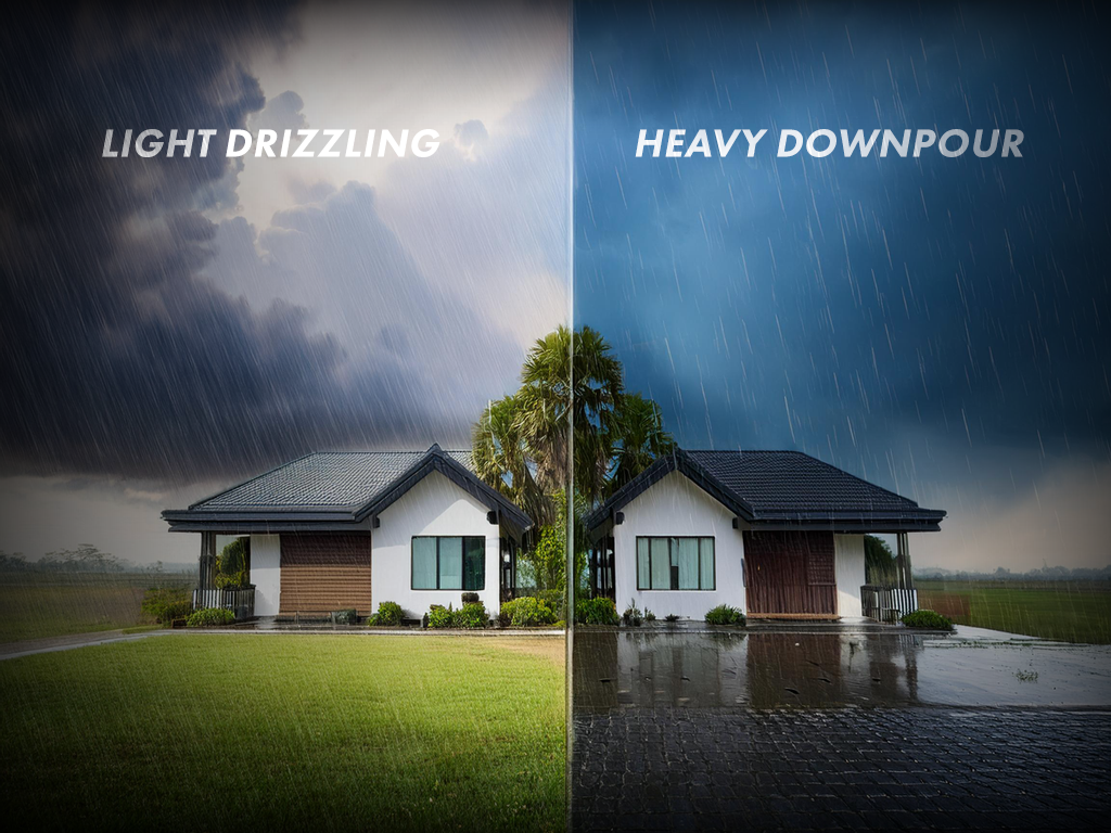 Rainwater Storage System with Rainy Filters for both light drizzling and heavy downpour